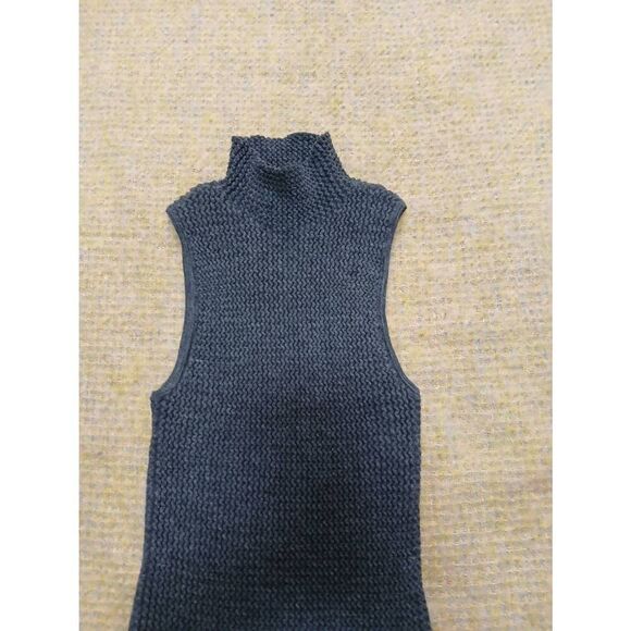 Theory womens small gray BABY ALPACA Rib mockneck stretch top vest - Picture 3 of 8